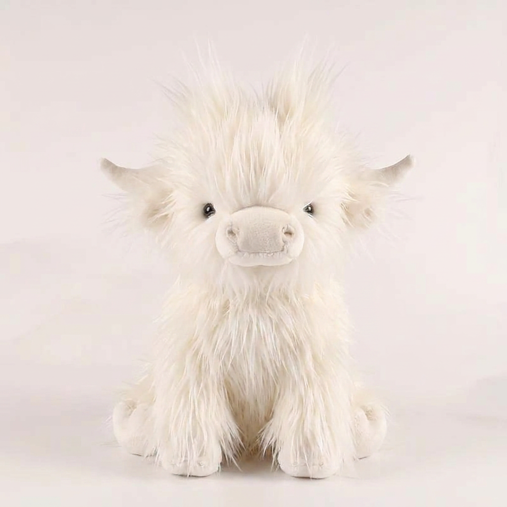 Peluche de vaca Highland | Animal de peluche suave con diseño realista | Compañero acogedor para todas las edades