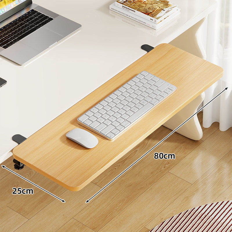 Plataforma deslizante de bambú para teclado y ratón con montaje por abrazadera bajo escritorio