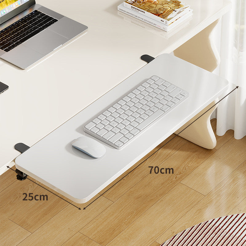 Plataforma deslizante de bambú para teclado y ratón con montaje por abrazadera bajo escritorio
