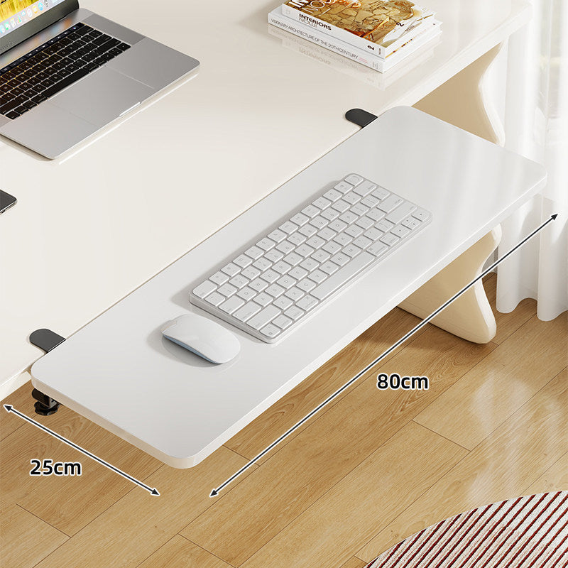 Plataforma deslizante de bambú para teclado y ratón con montaje por abrazadera bajo escritorio