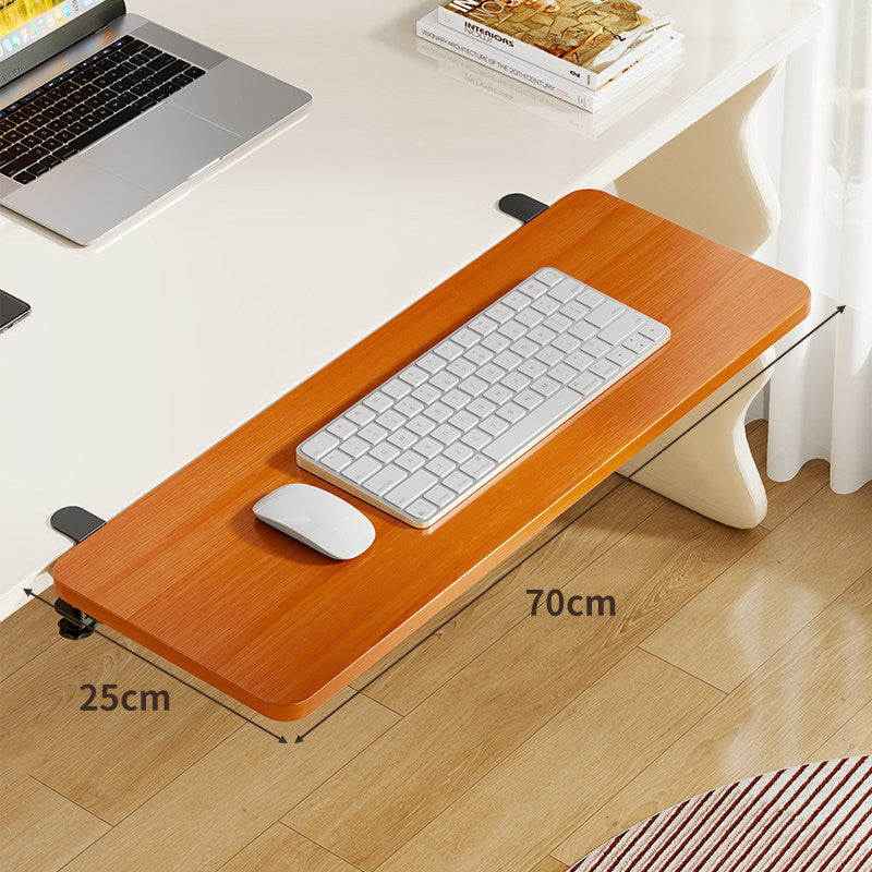 Plataforma deslizante de bambú para teclado y ratón con montaje por abrazadera bajo escritorio