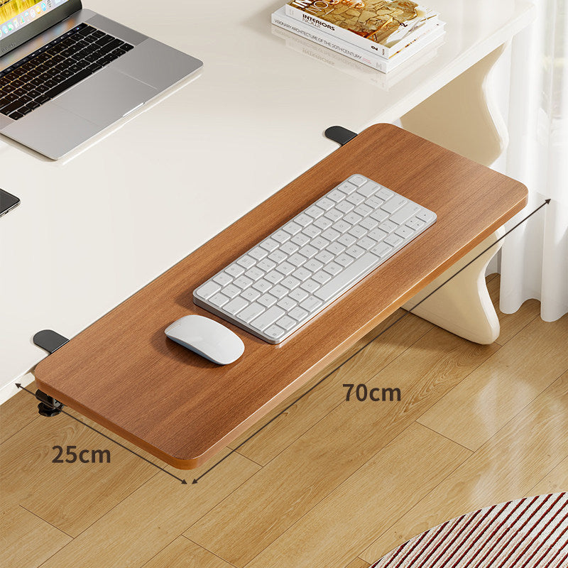 Plataforma deslizante de bambú para teclado y ratón con montaje por abrazadera bajo escritorio