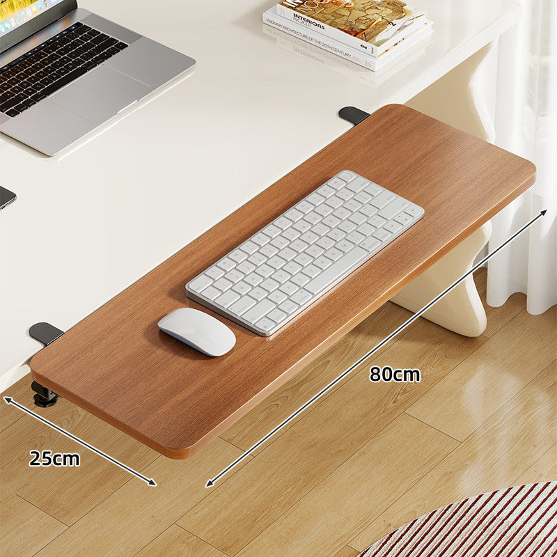 Plataforma deslizante de bambú para teclado y ratón con montaje por abrazadera bajo escritorio