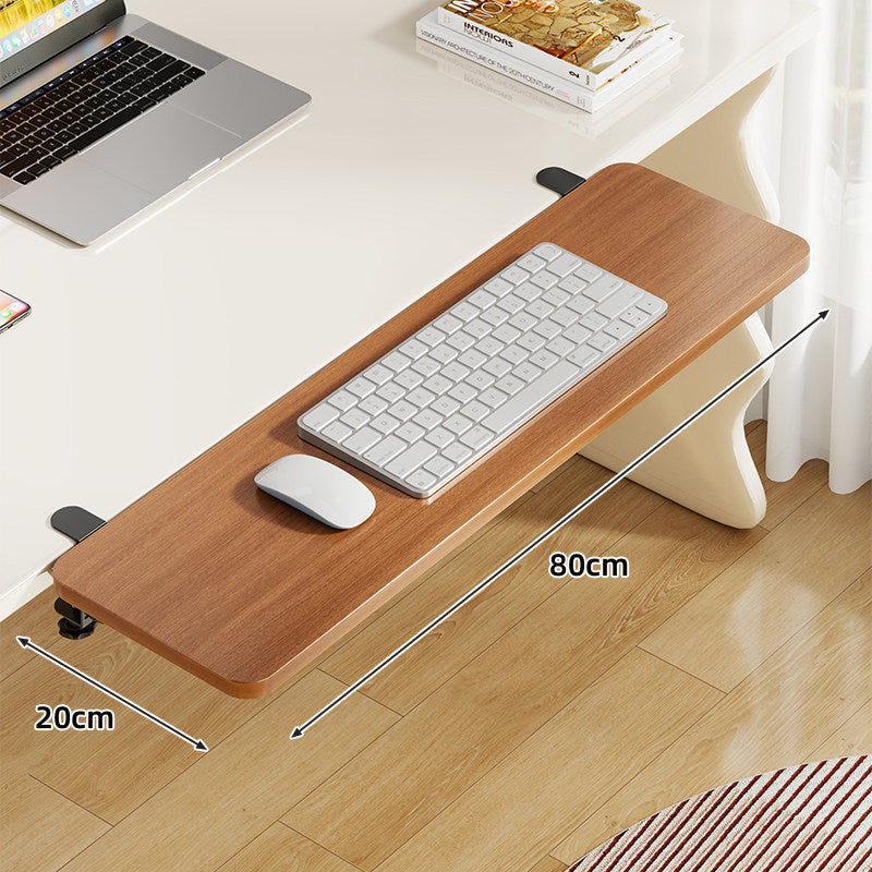 Plataforma deslizante de bambú para teclado y ratón con montaje por abrazadera bajo escritorio