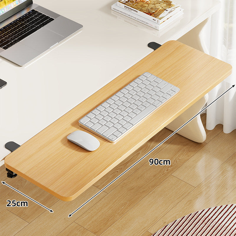 Plataforma deslizante de bambú para teclado y ratón con montaje por abrazadera bajo escritorio