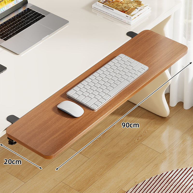 Plataforma deslizante de bambú para teclado y ratón con montaje por abrazadera bajo escritorio
