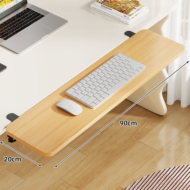 Plataforma deslizante de bambú para teclado y ratón con montaje por abrazadera bajo escritorio