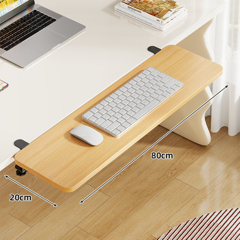 Plataforma deslizante de bambú para teclado y ratón con montaje por abrazadera bajo escritorio