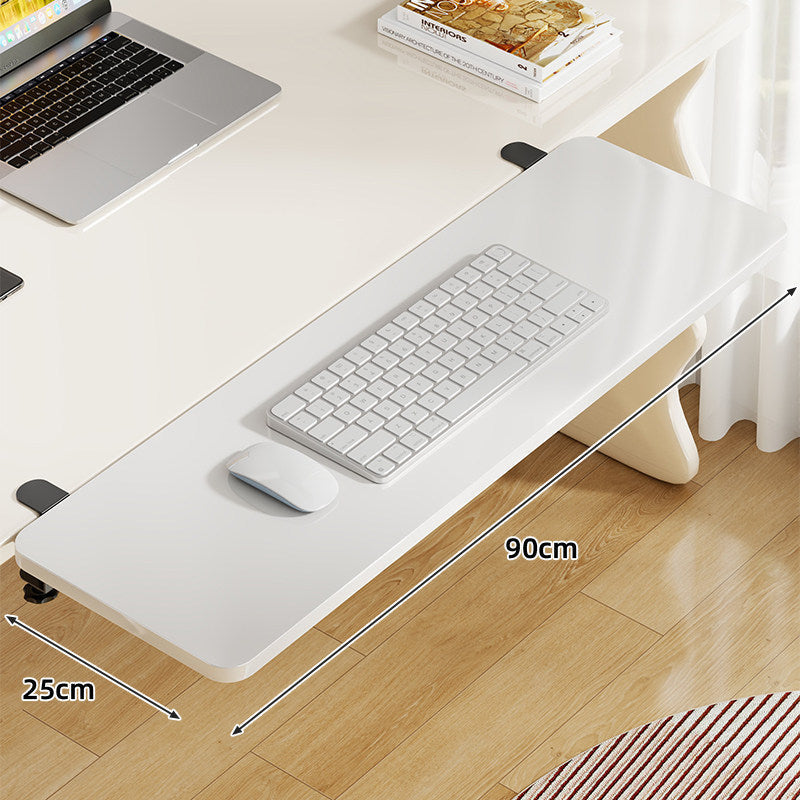 Plataforma deslizante de bambú para teclado y ratón con montaje por abrazadera bajo escritorio