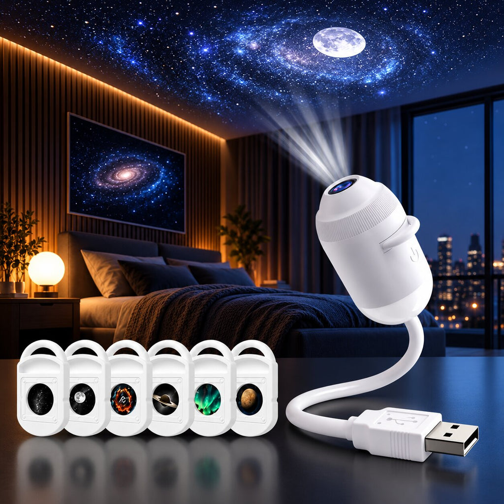 Proyector de cielo estrellado con motivos intercambiables | Sternschleier