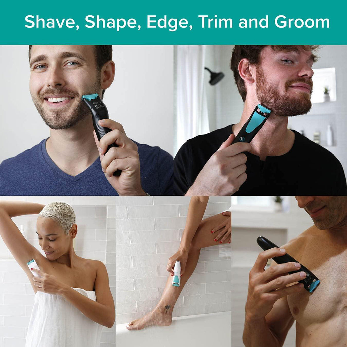 Recortadora eléctrica unisex TanoShave para cara y cuerpo, uso en seco y húmedo, con doble cuchilla y 13 ajustes de long