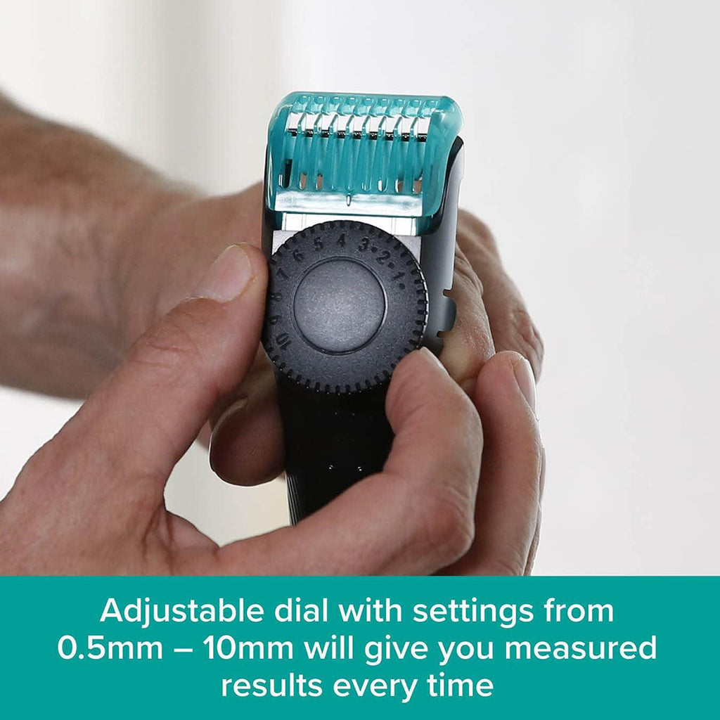 Recortadora eléctrica unisex TanoShave para cara y cuerpo, uso en seco y húmedo, con doble cuchilla y 13 ajustes de long