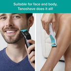 Recortadora eléctrica unisex TanoShave para cara y cuerpo, uso en seco y húmedo, con doble cuchilla y 13 ajustes de long