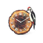 Reloj de pared con pájaro carpintero oscilante y números romanos – Decoración rústica inspirada en la naturaleza