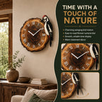 Reloj de pared con pájaro carpintero oscilante y números romanos – Decoración rústica inspirada en la naturaleza