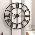 Reloj de pared de hierro con números romanos diseño silencioso