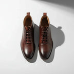Robbin – Botas de tobillo de piel auténtica acabadas a mano para hombre