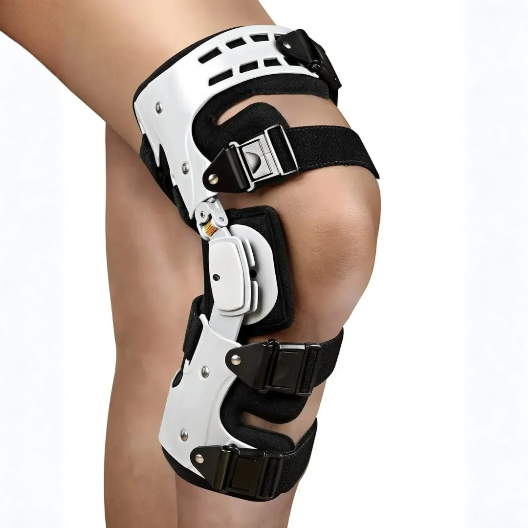 Rodillera de descarga con estabilización ajustable, izquierda o derecha, talla única – ArthroGuard