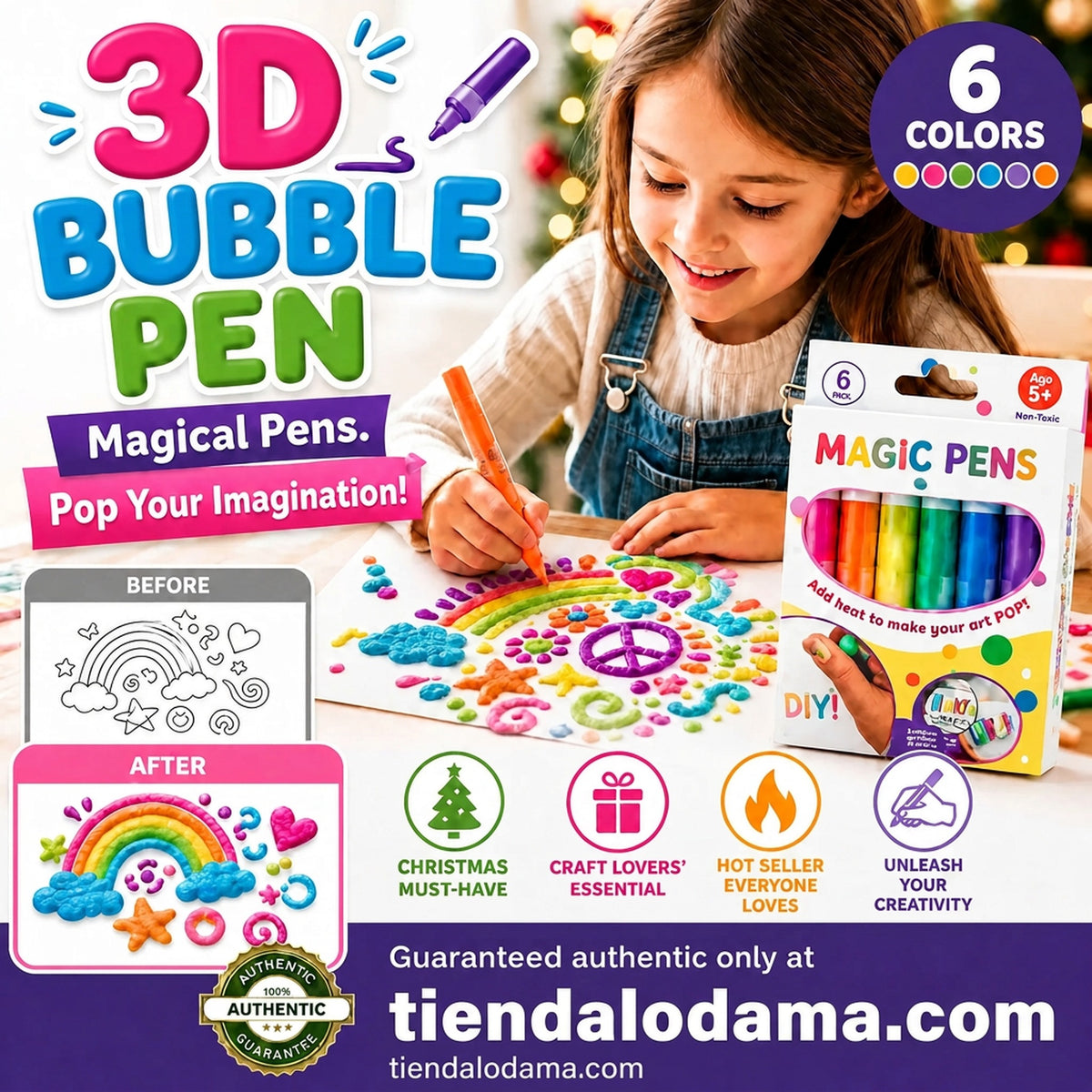 Rotuladores mágicos 3D – Dibuja y crea arte hinchable con un solo trazo