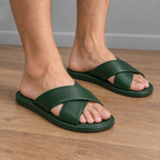 Sandalias de hombre verdes con tiras cruzadas