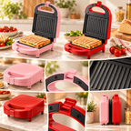 Sandwichera Automática con Sellado y Doble Calor Compacta de Encimera