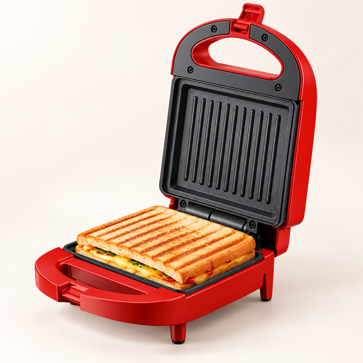Sandwichera Automática con Sellado y Doble Calor Compacta de Encimera