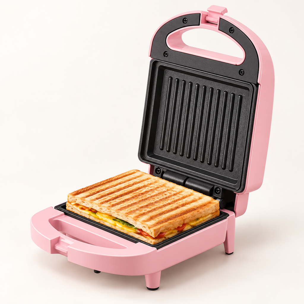 Sandwichera Automática con Sellado y Doble Calor Compacta de Encimera