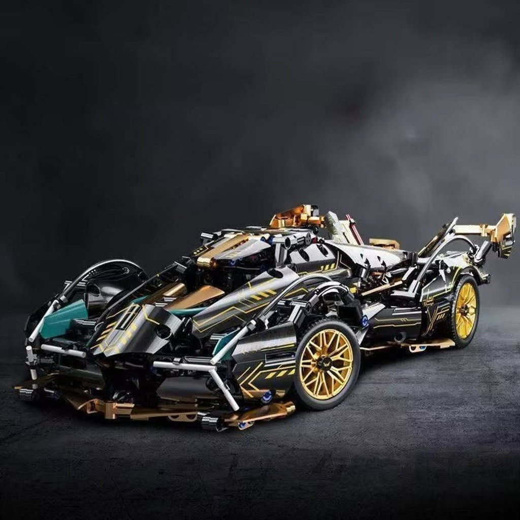 Set de Bloques de Construcción de Coche Modelo V12 de 1.690 Piezas con Dirección y Suspensión Funcionales
