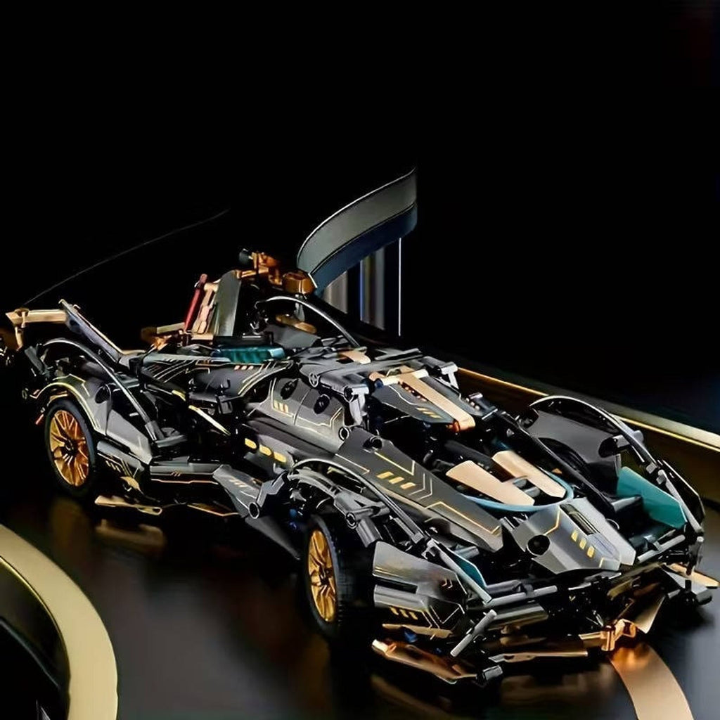 Set de Bloques de Construcción de Coche Modelo V12 de 1.690 Piezas con Dirección y Suspensión Funcionales
