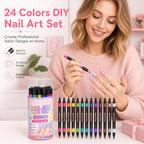 Set de 12 rotuladores de doble punta para nail art de 24 colores