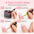 Set de 12 rotuladores de doble punta para nail art de 24 colores