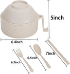 Set de 6 cuencos para fideos con asa resistente al calor y tapa de cierre hermético