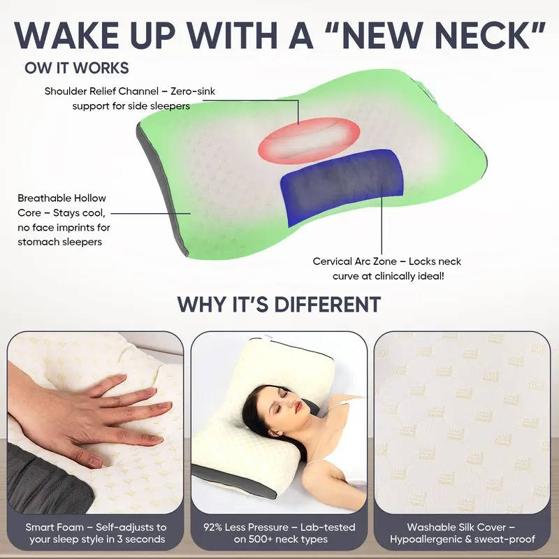 Set de almohadas cervicales para un sueño cómodo y con soporte