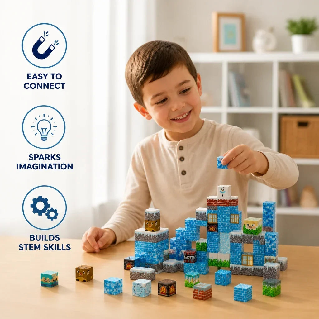 Set de construcción magnética de 100 cubos