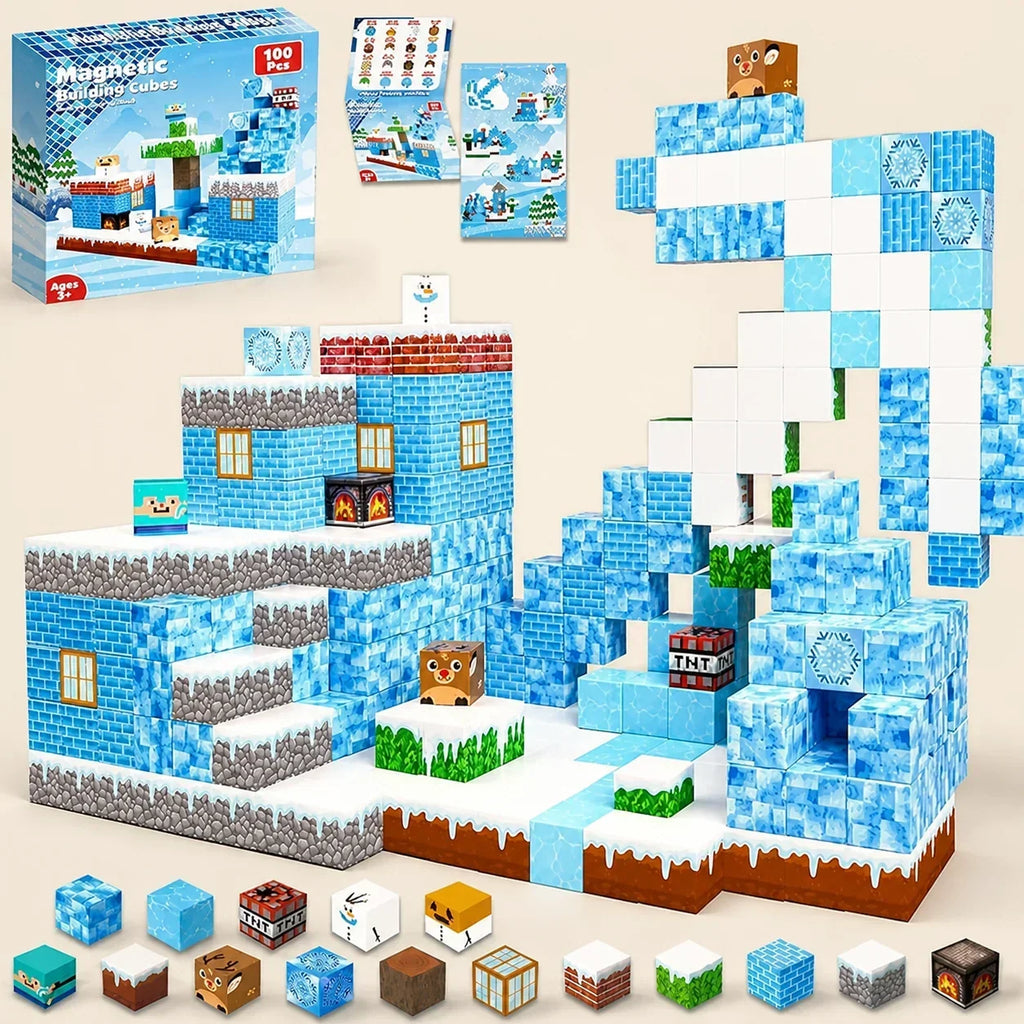 Set de construcción magnética de 100 cubos