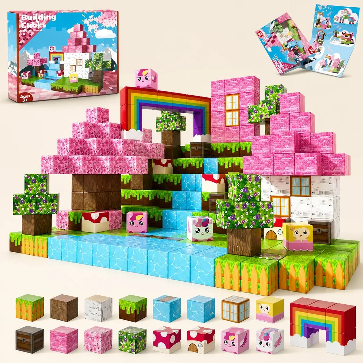 Set de construcción magnética de 100 cubos
