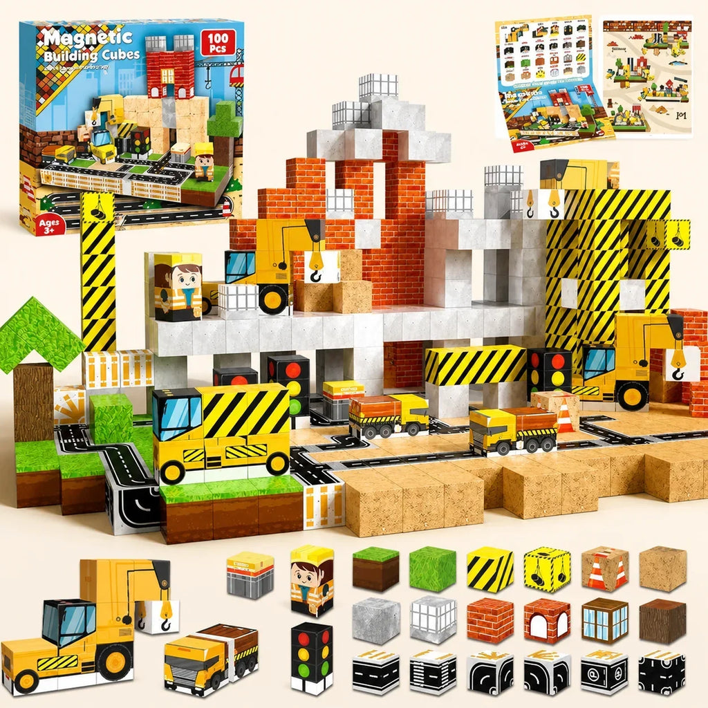 Set de construcción magnética de 100 cubos