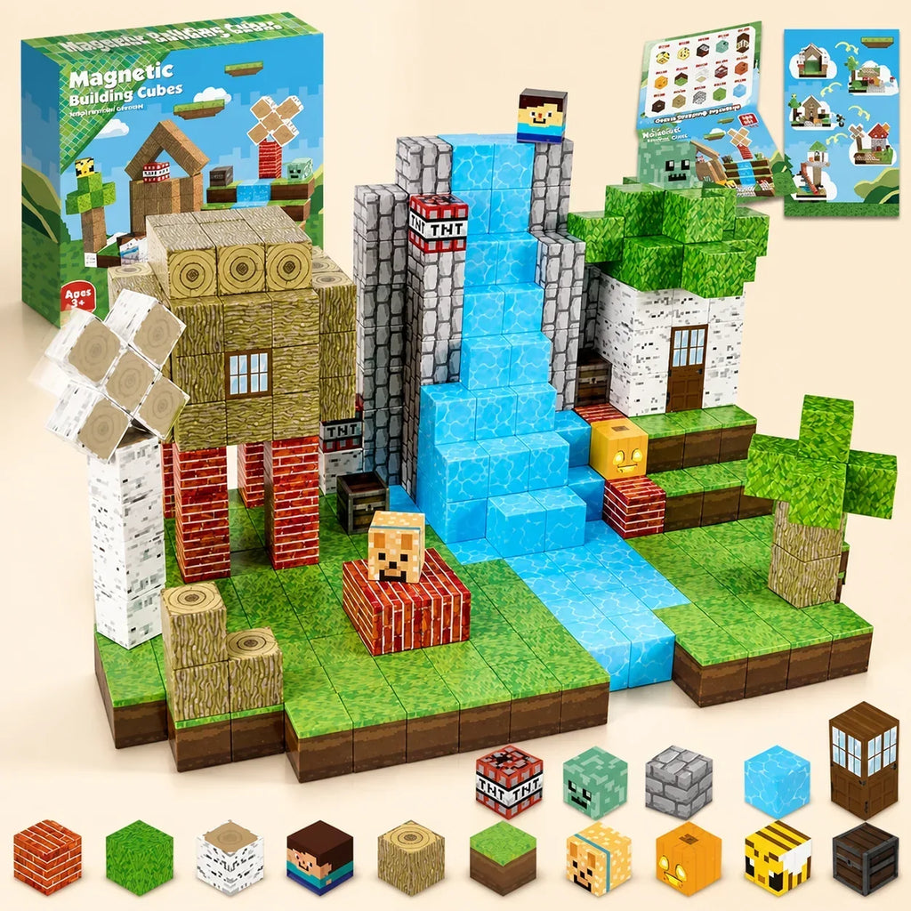 Set de construcción magnética de 100 cubos