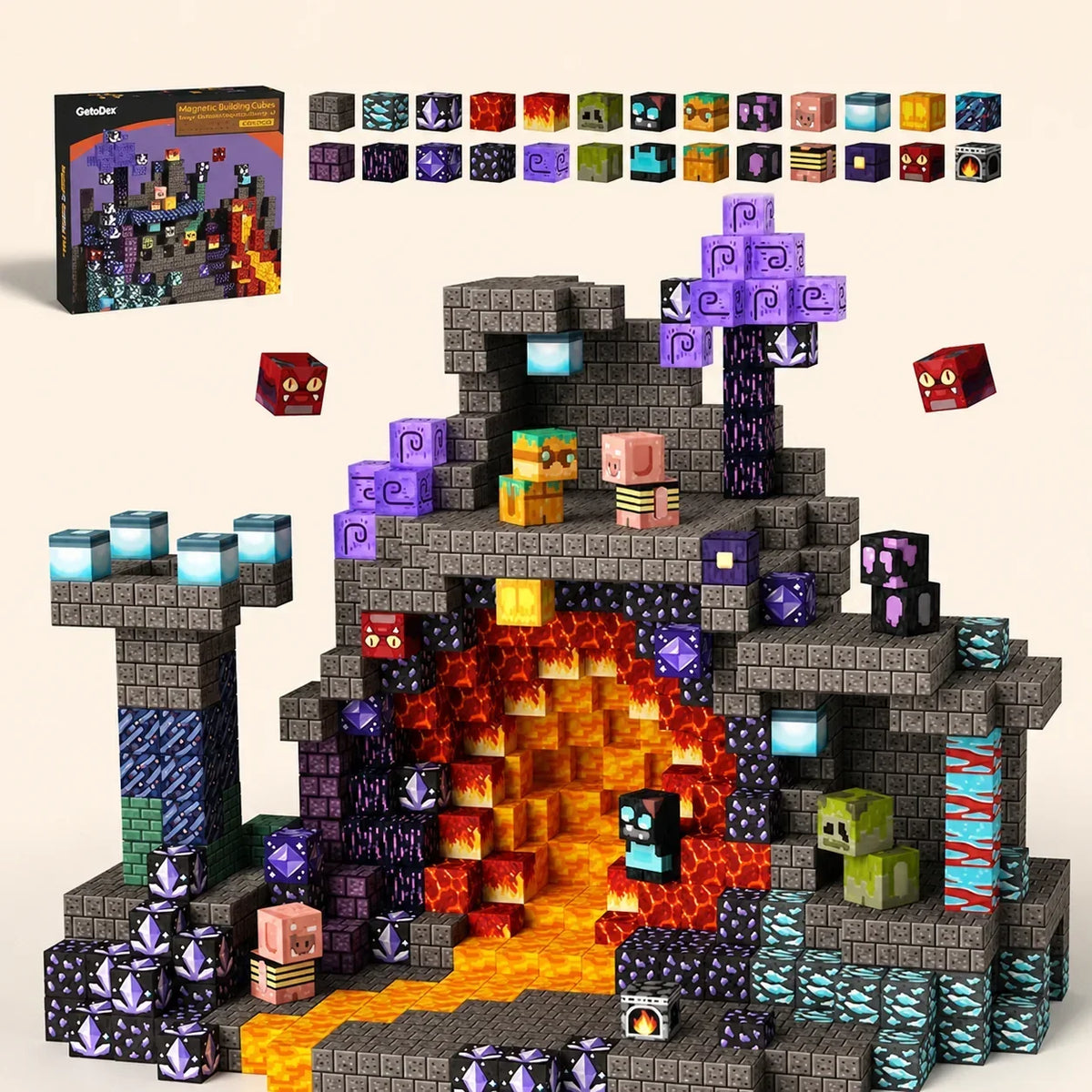 Set de construcción magnética de 100 cubos