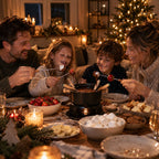 Set de fondue para chocolate y queso con 6 tenedores