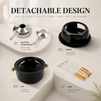 Set de fondue para chocolate y queso con 6 tenedores