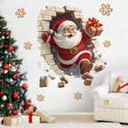 Set de pegatinas de pared 3D de Papá Noel con vinilos adhesivos