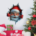 Set de pegatinas de pared 3D de Papá Noel con vinilos adhesivos
