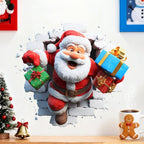 Set de pegatinas de pared 3D de Papá Noel con vinilos adhesivos