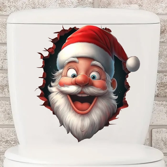 Set de pegatinas de pared 3D de Papá Noel con vinilos adhesivos