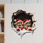 Set de pegatinas de pared 3D de Papá Noel con vinilos adhesivos