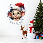 Set de pegatinas de pared 3D de Papá Noel con vinilos adhesivos