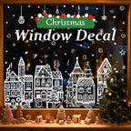 Set de pegatinas de ventana pueblo navideño