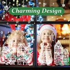 Set de pegatinas de ventana pueblo navideño