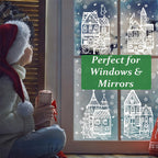 Set de pegatinas de ventana pueblo navideño